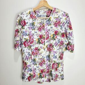 Vintage Ms. Basia California Floral Blouse